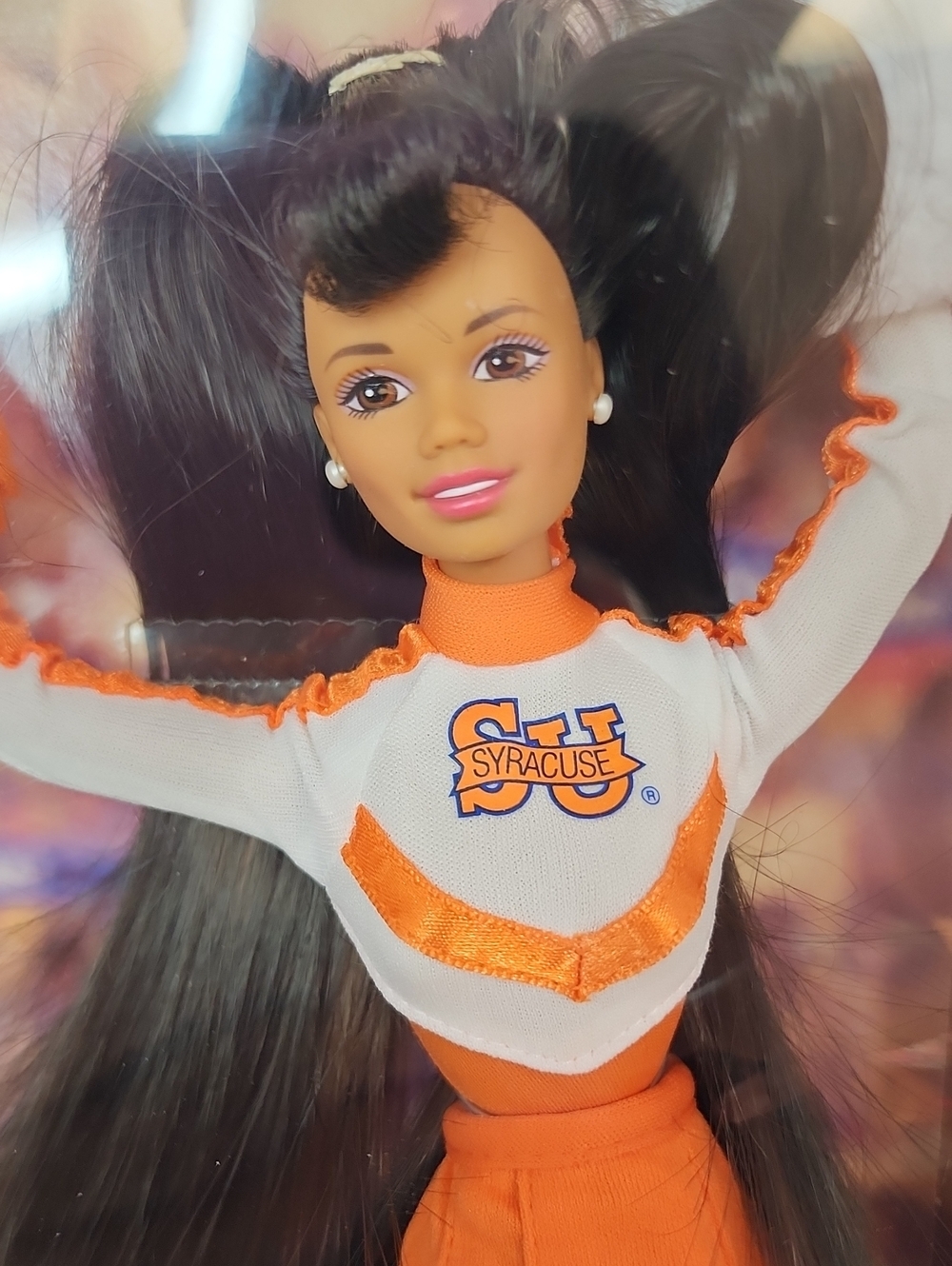 University Barbie Syracuse Cheerleader Doll Mattel Special Edition NRFB 1996 - Picture 4 of 10